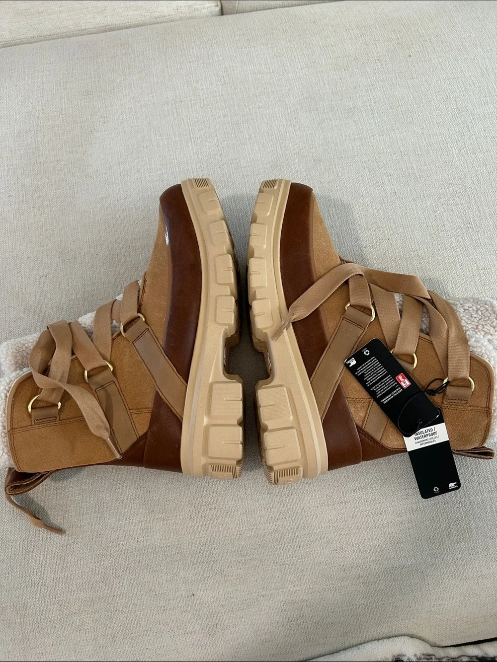 SOREL Women's Tivoli V Resort Waterproof Boot, Tan, size 9, NWT no box